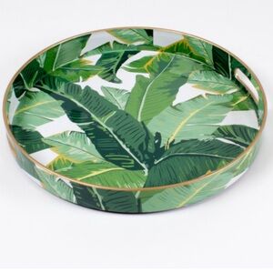 8 Oak Round Tray in Botanical